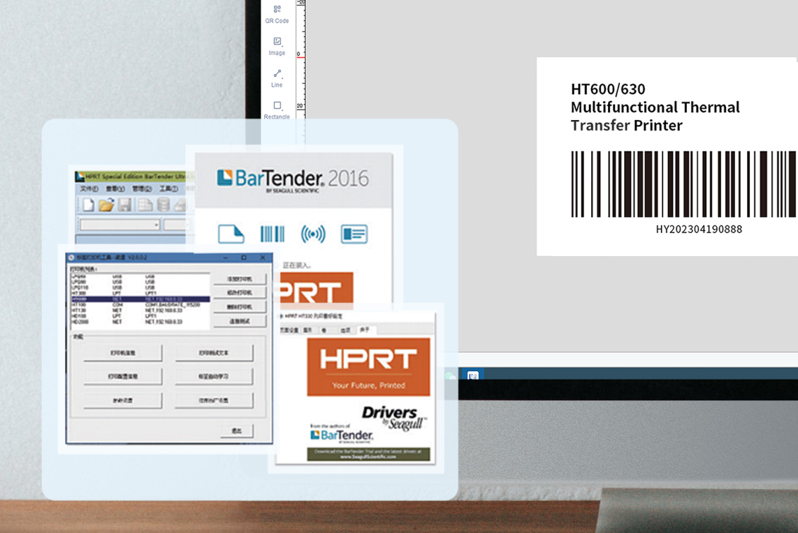 HPRT stampante industriale per etichette usa withBartender software di progettazione delle etichette.png