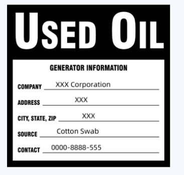 used oil riskful waste label example.png