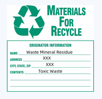 Esempio di etichetta dei rifiuti di materiali per recycle.png